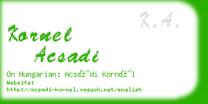 kornel acsadi business card